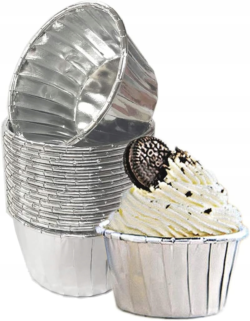 Papilotki Kubeczki Srebrne Do Muffinek Babeczek Mufinki Foremki 50 Sztuk