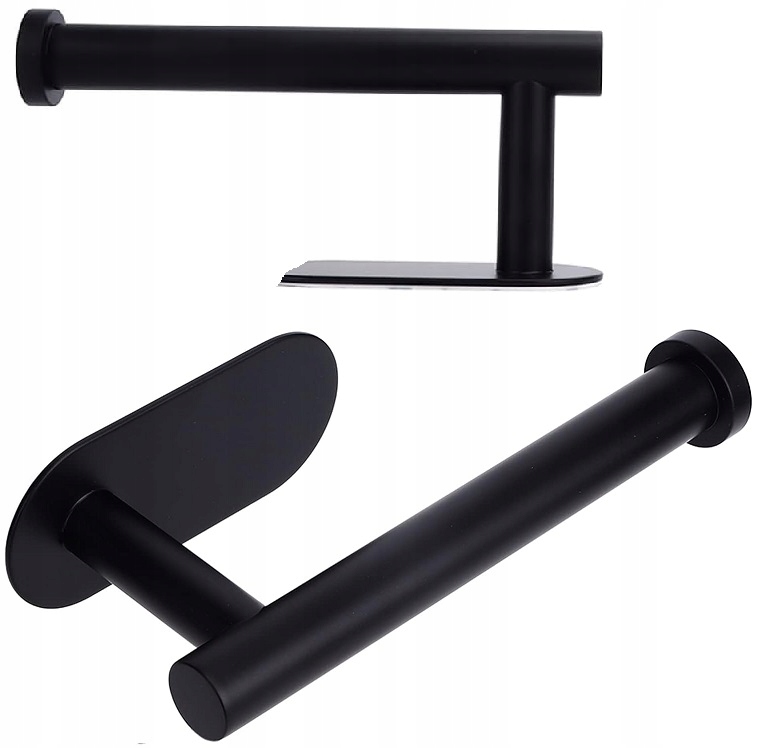 Uchwyt Wieszak Na Papier Toaletowy Samoprzylepny Klej Czarny Loft Wc