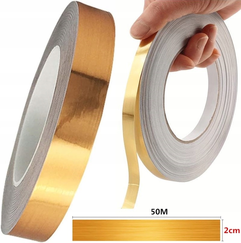 image-1488.jpeg Taśma Ozdobna Dekoracyjna Samoprzylepna Listwa Złota Dekor 20 mm X 50 m