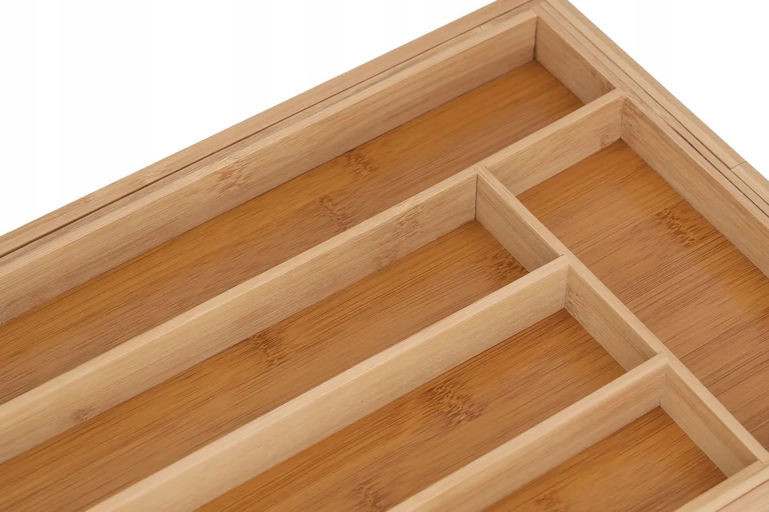 image-1552.jpeg Bambusowy Wkład Organizer Do Szuflady Kuchennej Na Sztućce Regulowany Xl