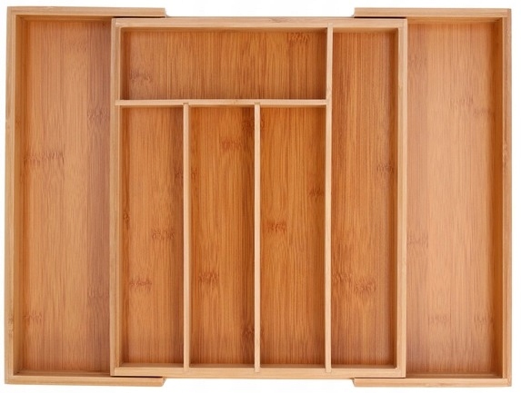 image-1557.jpeg Bambusowy Wkład Organizer Do Szuflady Kuchennej Na Sztućce Regulowany Xl