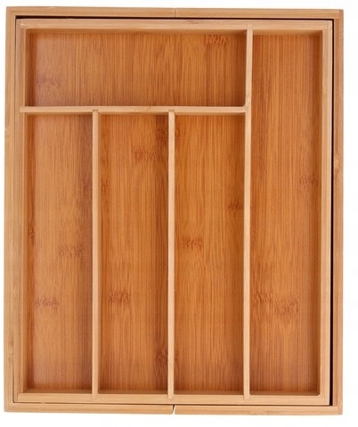 image-1560.jpeg Bambusowy Wkład Organizer Do Szuflady Kuchennej Na Sztućce Regulowany Xl
