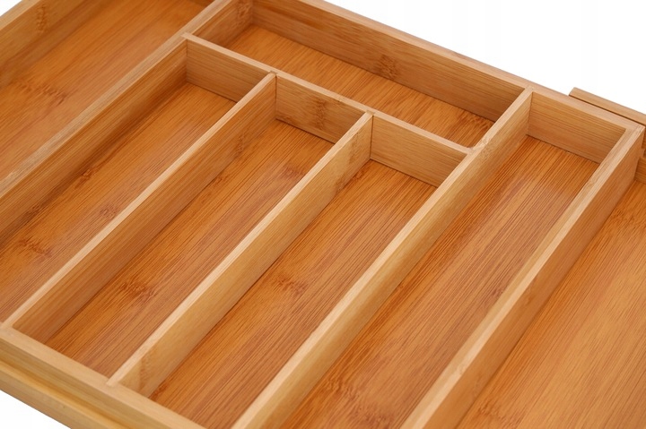 image-1561.jpeg Bambusowy Wkład Organizer Do Szuflady Kuchennej Na Sztućce Regulowany Xl