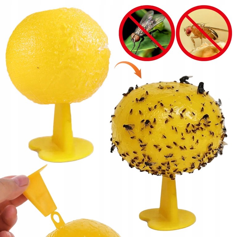 image-1583.jpeg Żółty Lep Pułapka Klejowa Na Muszki Mszyce Ziemiórki Owocówki Owady Kula