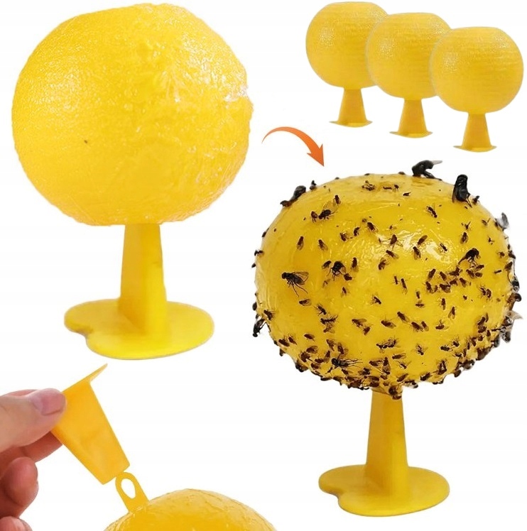 image-1593.jpeg Żółty Lep Pułapka Klejowa Na Muszki Mszyce Ziemiórki Owocówki Owady Kula