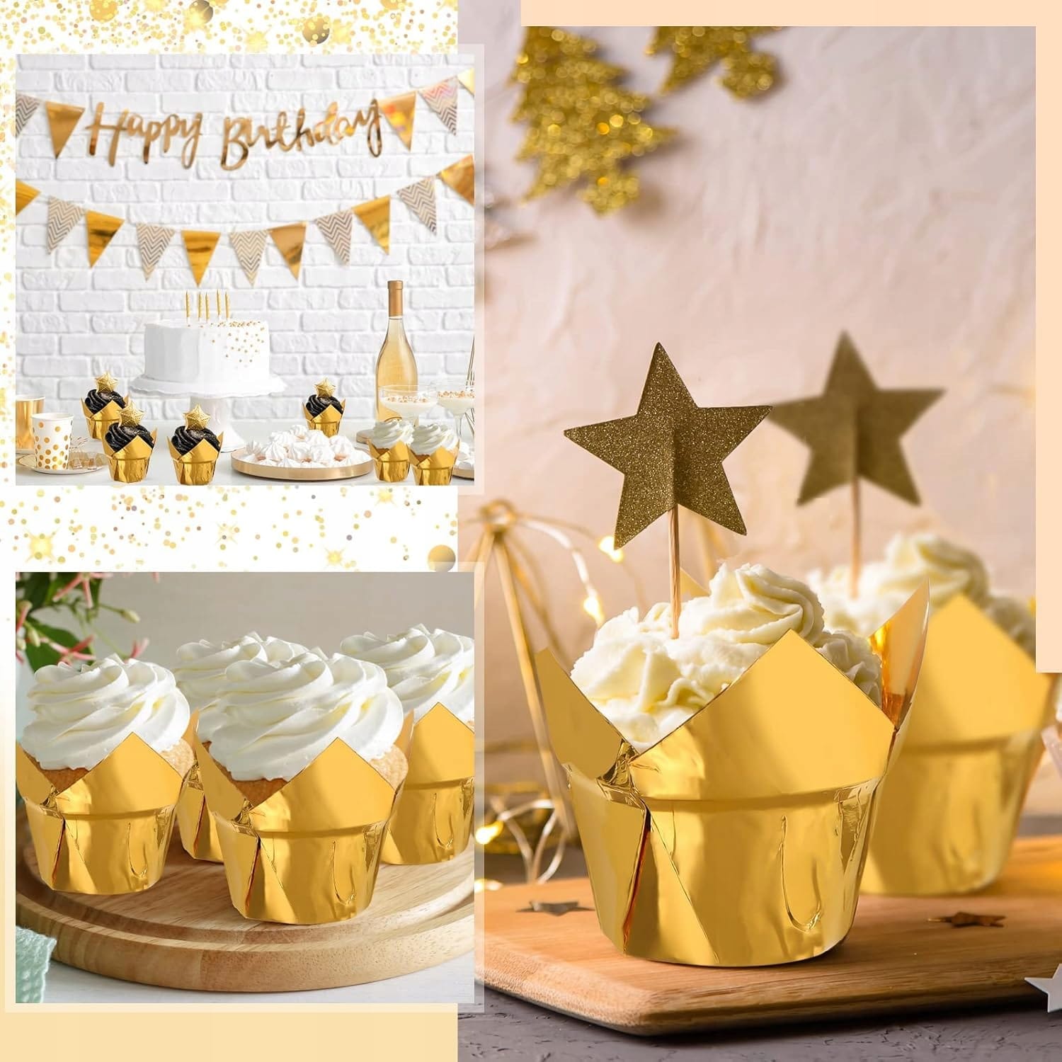 Papilotki Foremki Na Muffinki Do Muffinek Złote Kubeczki 50 Tulipan Babki