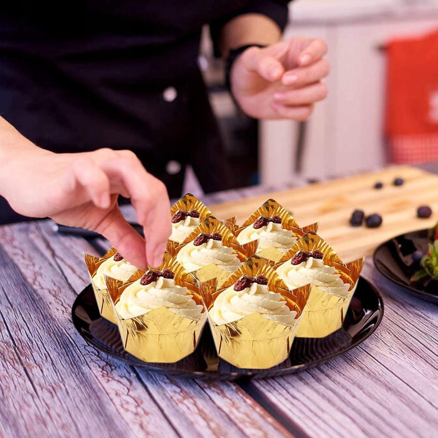 Papilotki Foremki Na Muffinki Do Muffinek Złote Kubeczki 50 Tulipan Babki