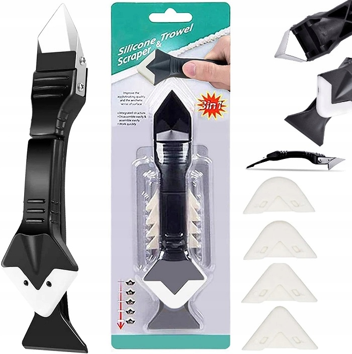 Szpachelka Do Nakładania Fug Wycinania Silikonu Spoin Fugi Nożyk Skrobak