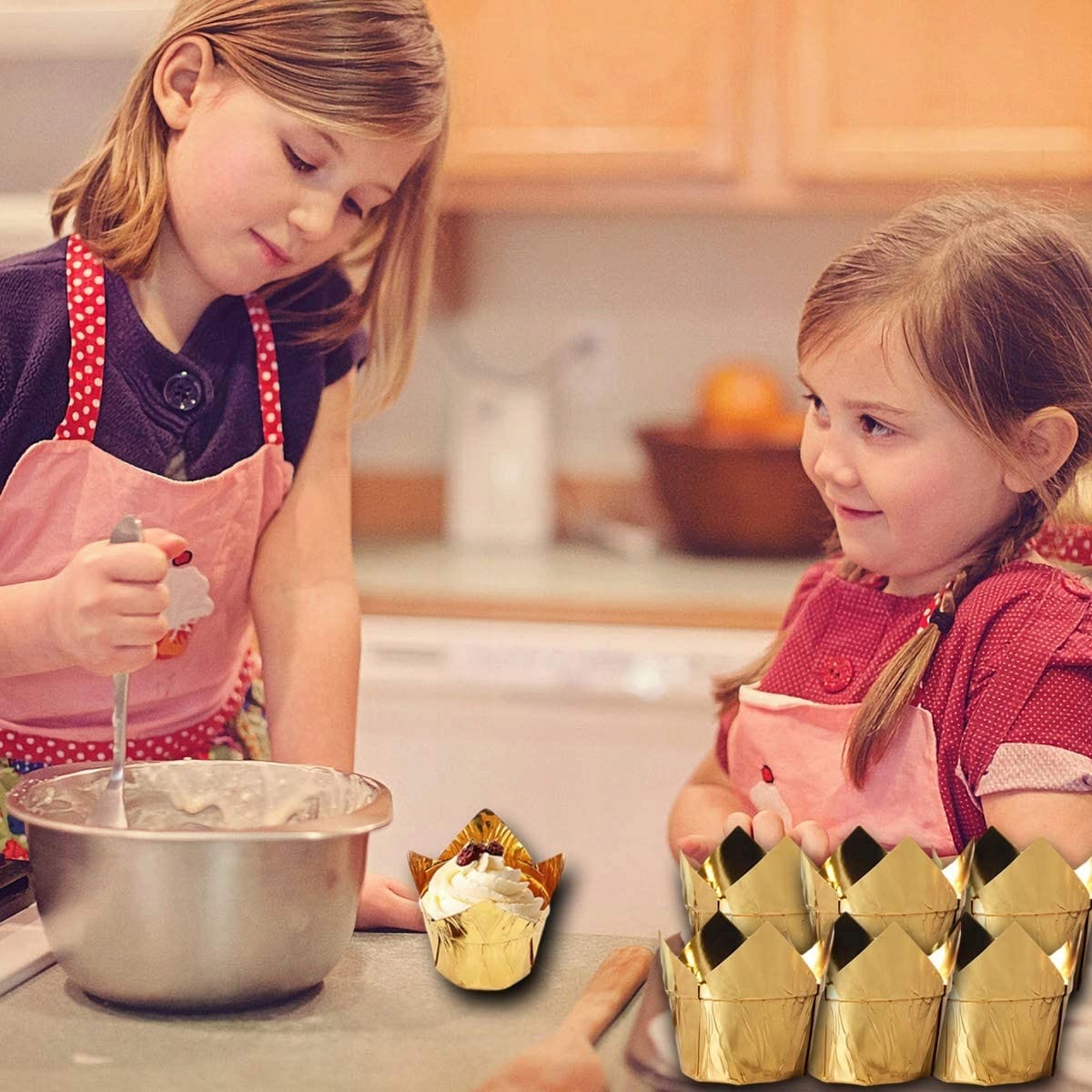 Papilotki Foremki Na Muffinki Do Muffinek Złote Kubeczki 50 Tulipan Babki