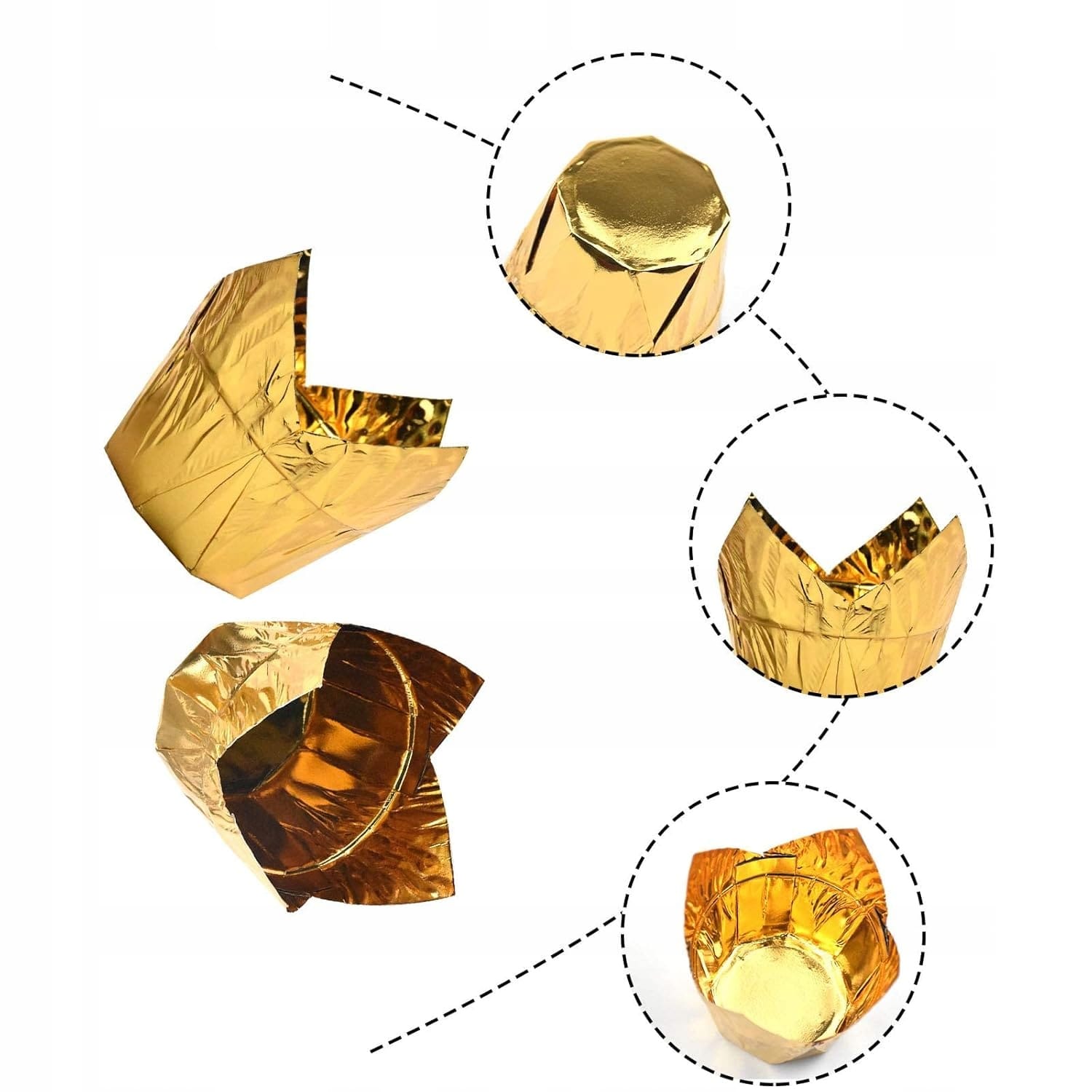 Papilotki Foremki Na Muffinki Do Muffinek Złote Kubeczki 50 Tulipan Babki