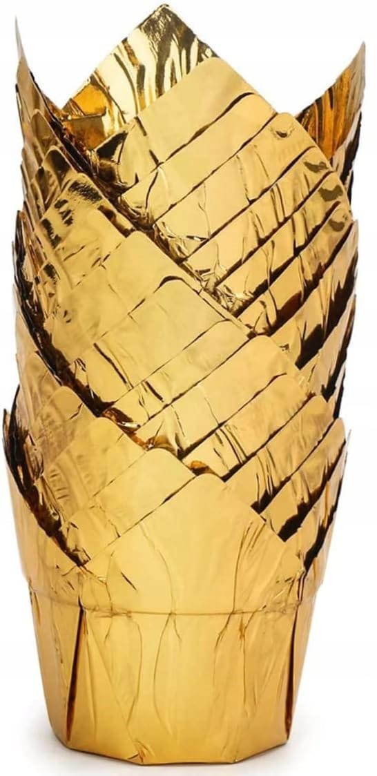 Papilotki Foremki Na Muffinki Do Muffinek Złote Kubeczki 50 Tulipan Babki