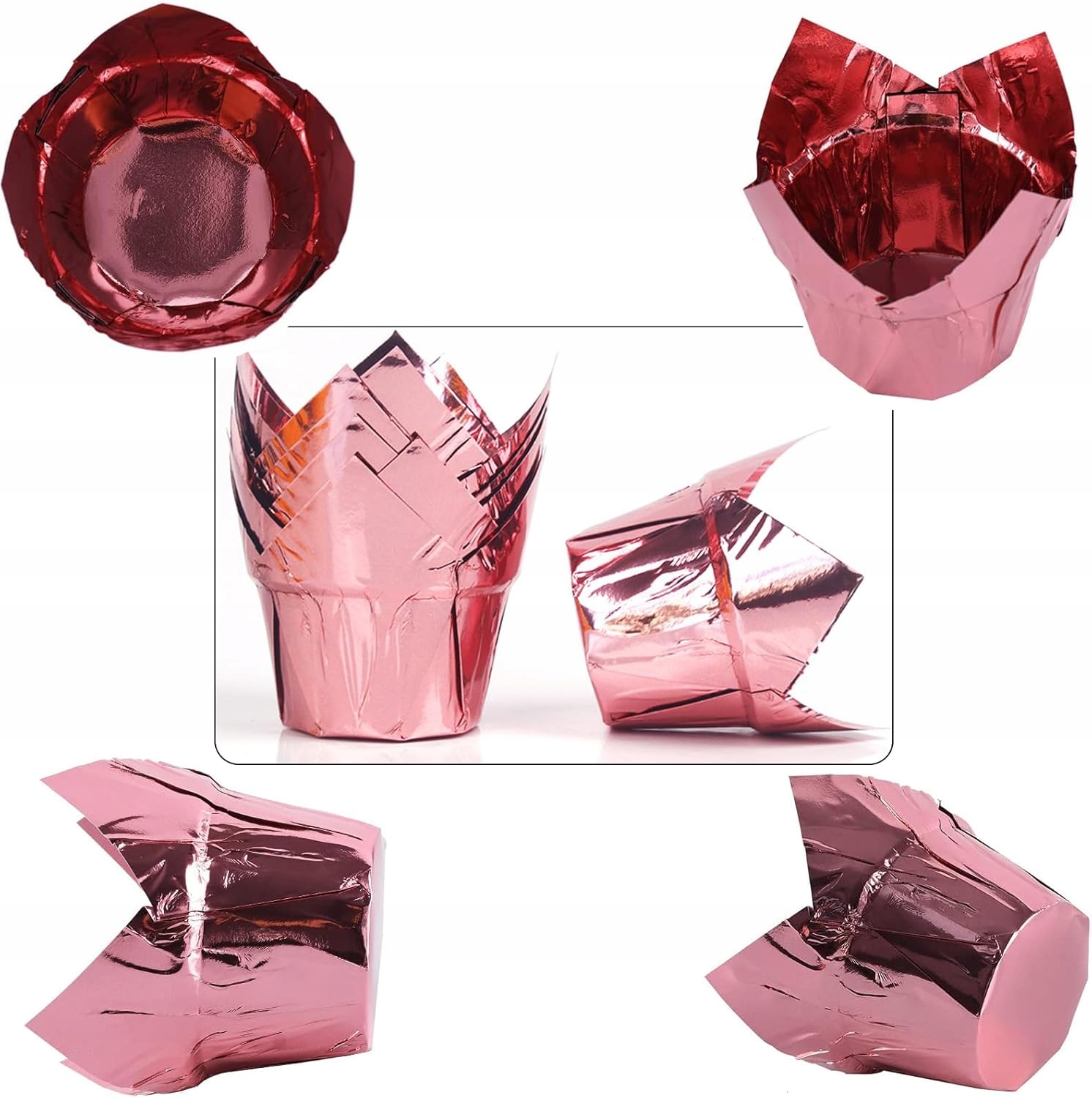 image-1608.jpeg Papilotki Foremki Na Muffinki Do Muffinek Złote Kubeczki 50 Tulipan Babki