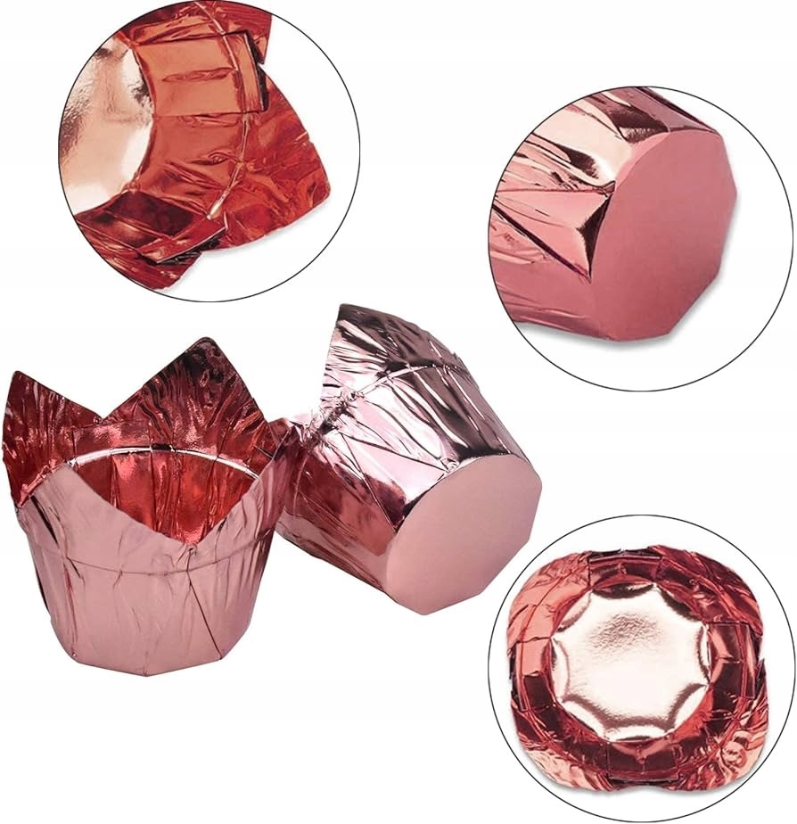 image-1610.jpeg Papilotki Foremki Na Muffinki Do Muffinek Złote Kubeczki 50 Tulipan Babki