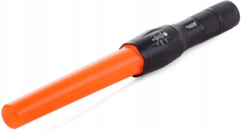 image-1627.jpeg Mocna Latarka Taktyczna Led Wojskowa Policyjna Z Nakładką Sygnalizacyjna