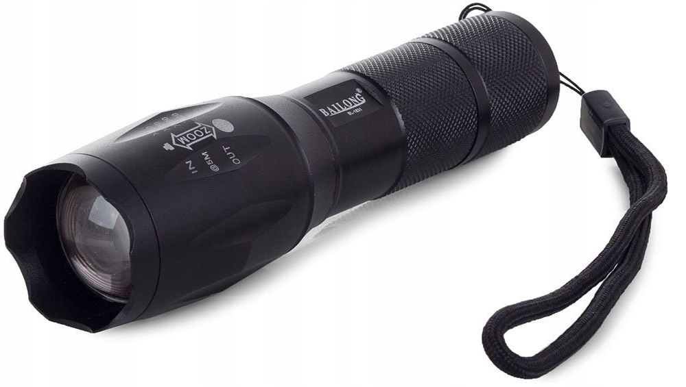 Mocna Latarka Taktyczna Led Wojskowa Policyjna Z Nakładką Sygnalizacyjna