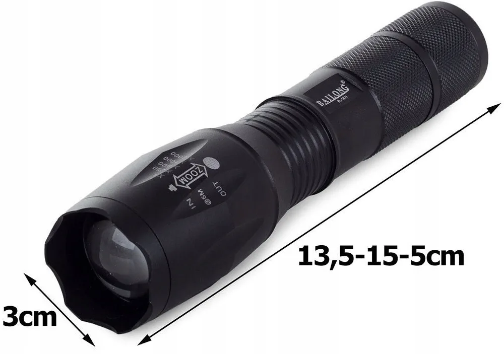 image-1631.jpeg Mocna Latarka Taktyczna Led Wojskowa Policyjna Z Nakładką Sygnalizacyjna