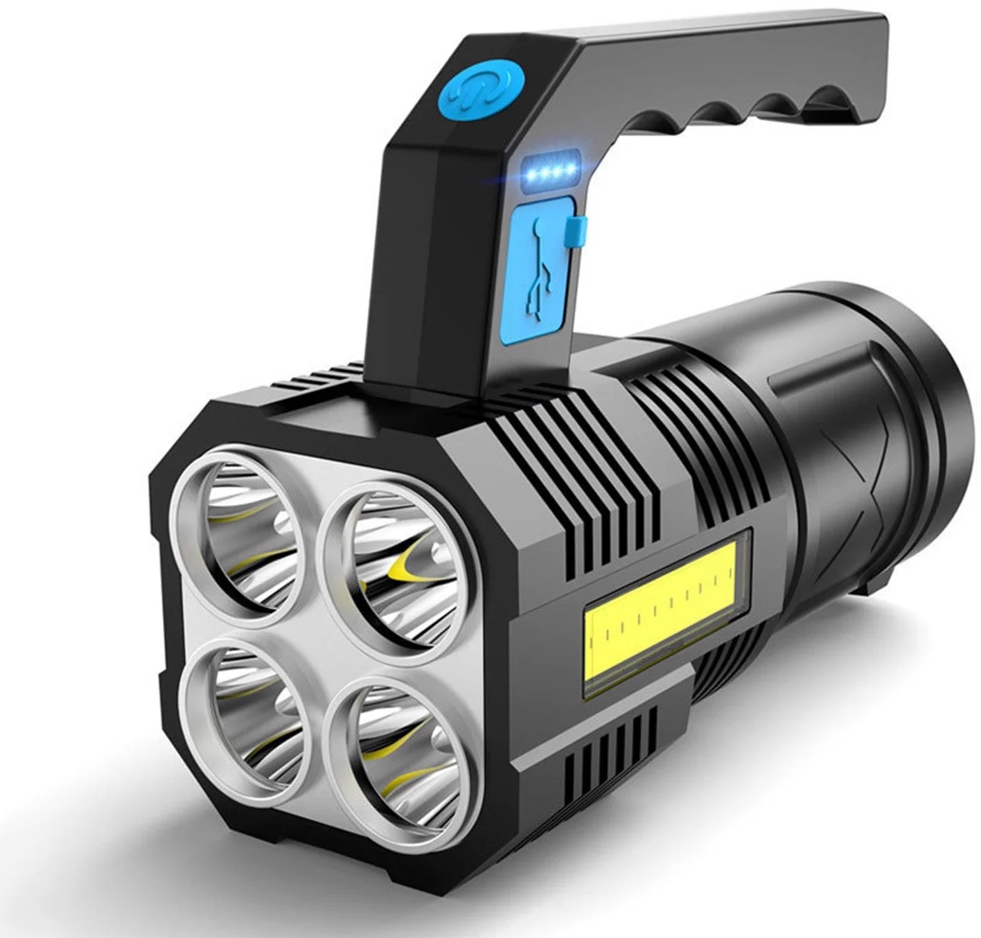 Latarka Akumulatorowa Szperacz Biwakowa Led Mocna Wielofunkcyjna 5x Led 2w1