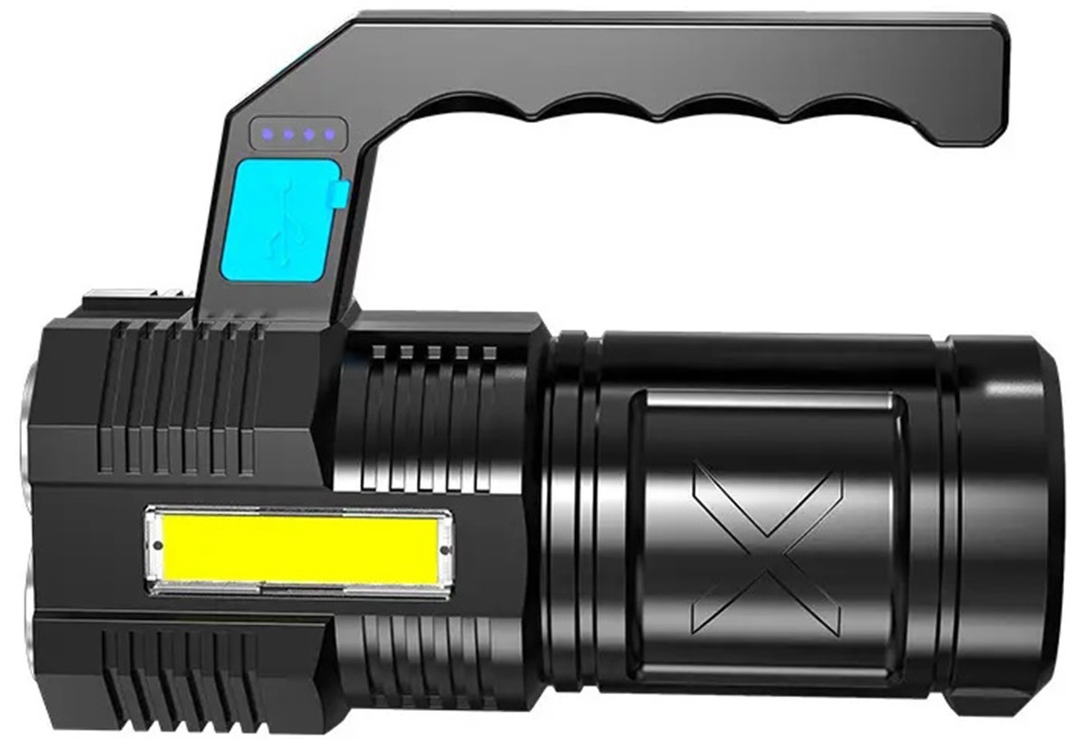 Latarka Akumulatorowa Szperacz Biwakowa Led Mocna Wielofunkcyjna 5x Led 2w1