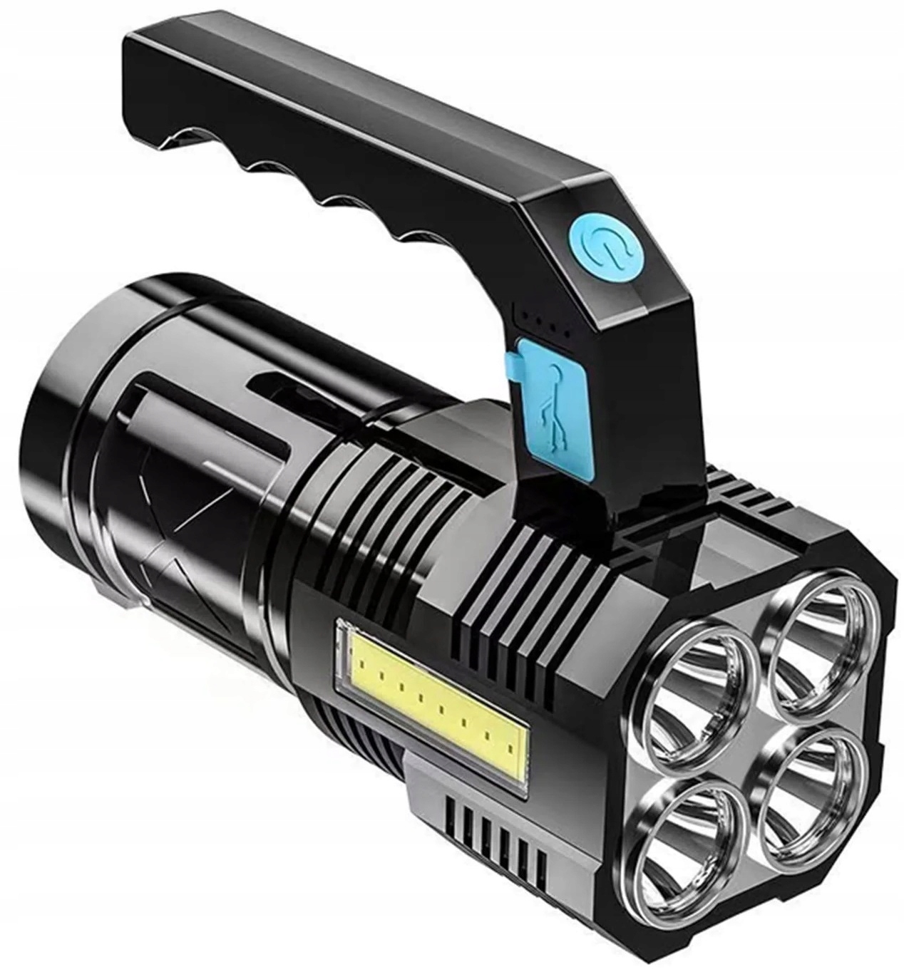 Latarka Akumulatorowa Szperacz Biwakowa Led Mocna Wielofunkcyjna 5x Led 2w1