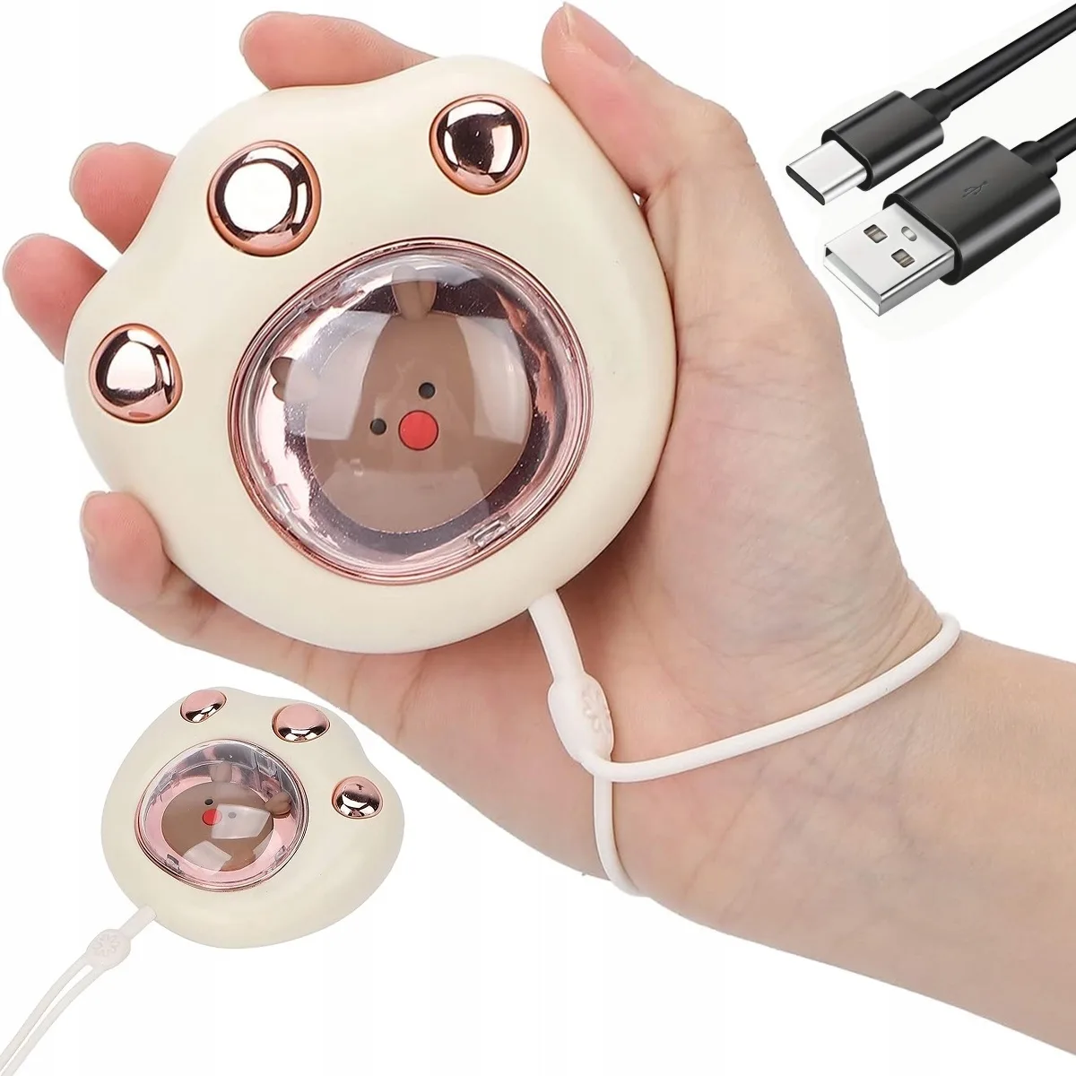 Podgrzewacz Do Rąk Usb Kompaktowy Wydajny Ogrzewacz Dłoni Ładowany Led Usb