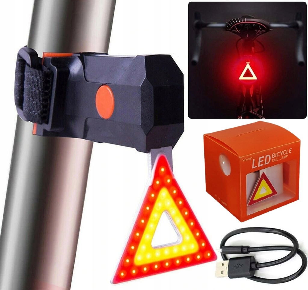 image-1660.jpeg Lampka Rowerowa Tylna Led Na Tył Światło Ostrzegawcze Oświetlenie Roweru