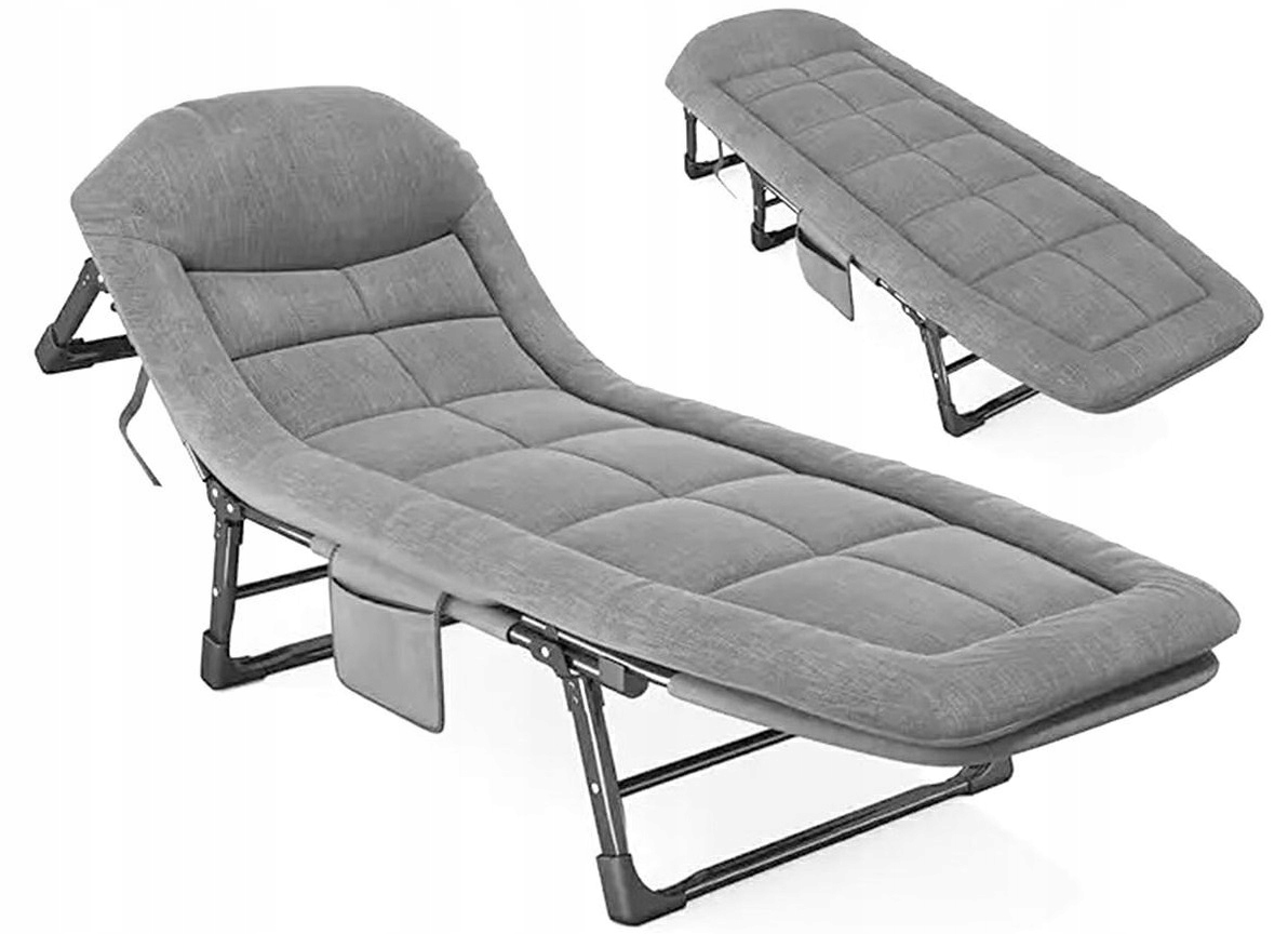 Łóżko Turystyczne Składane Polowe Leżak Kanadyjka Leżanka Stabilne Materac