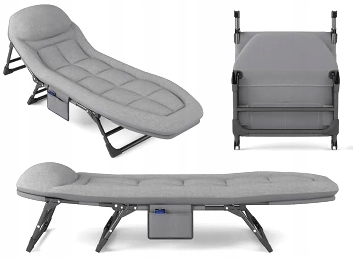 Łóżko Turystyczne Składane Polowe Leżak Kanadyjka Leżanka Stabilne Materac