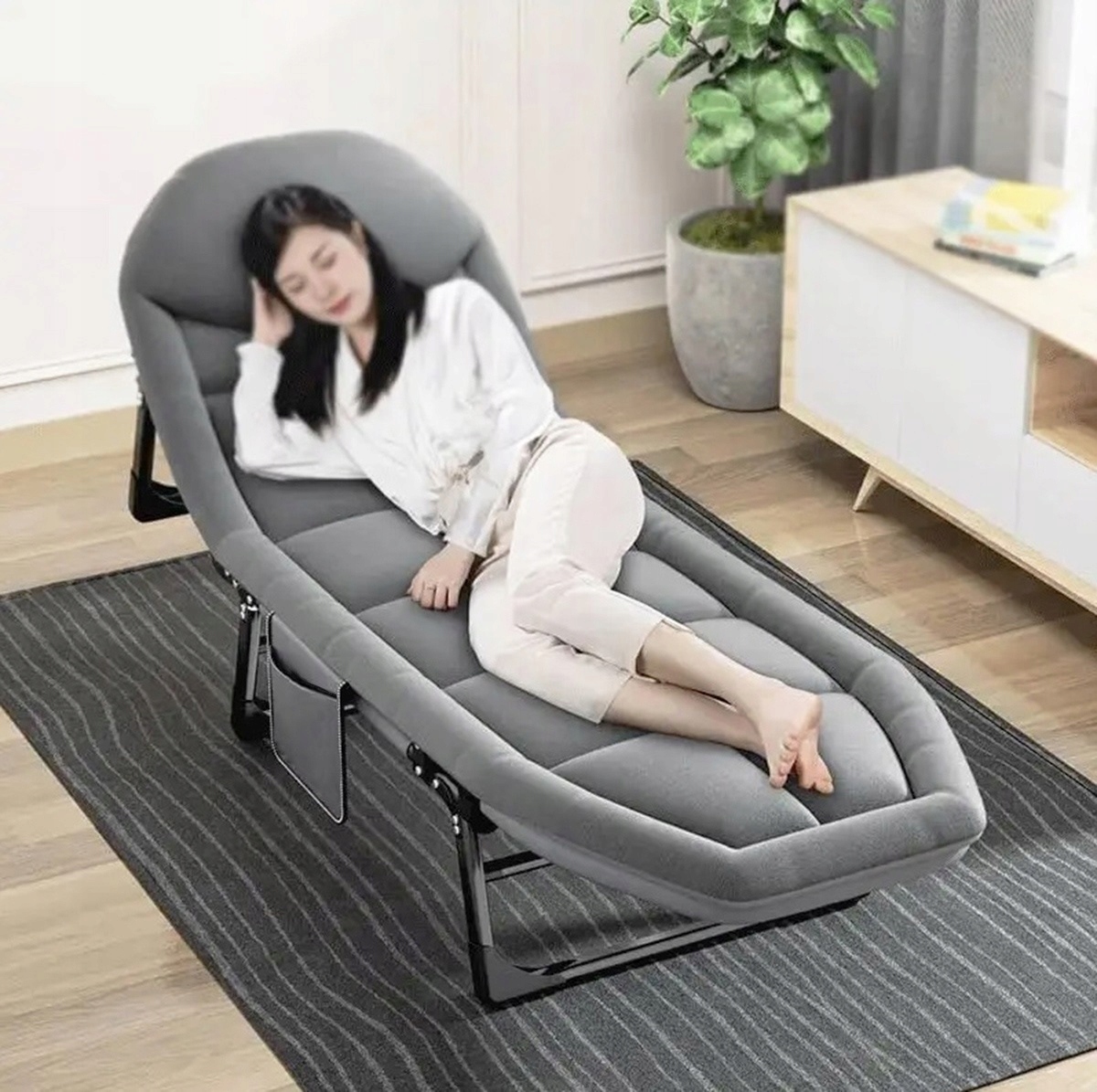 Łóżko Turystyczne Składane Polowe Leżak Kanadyjka Leżanka Stabilne Materac