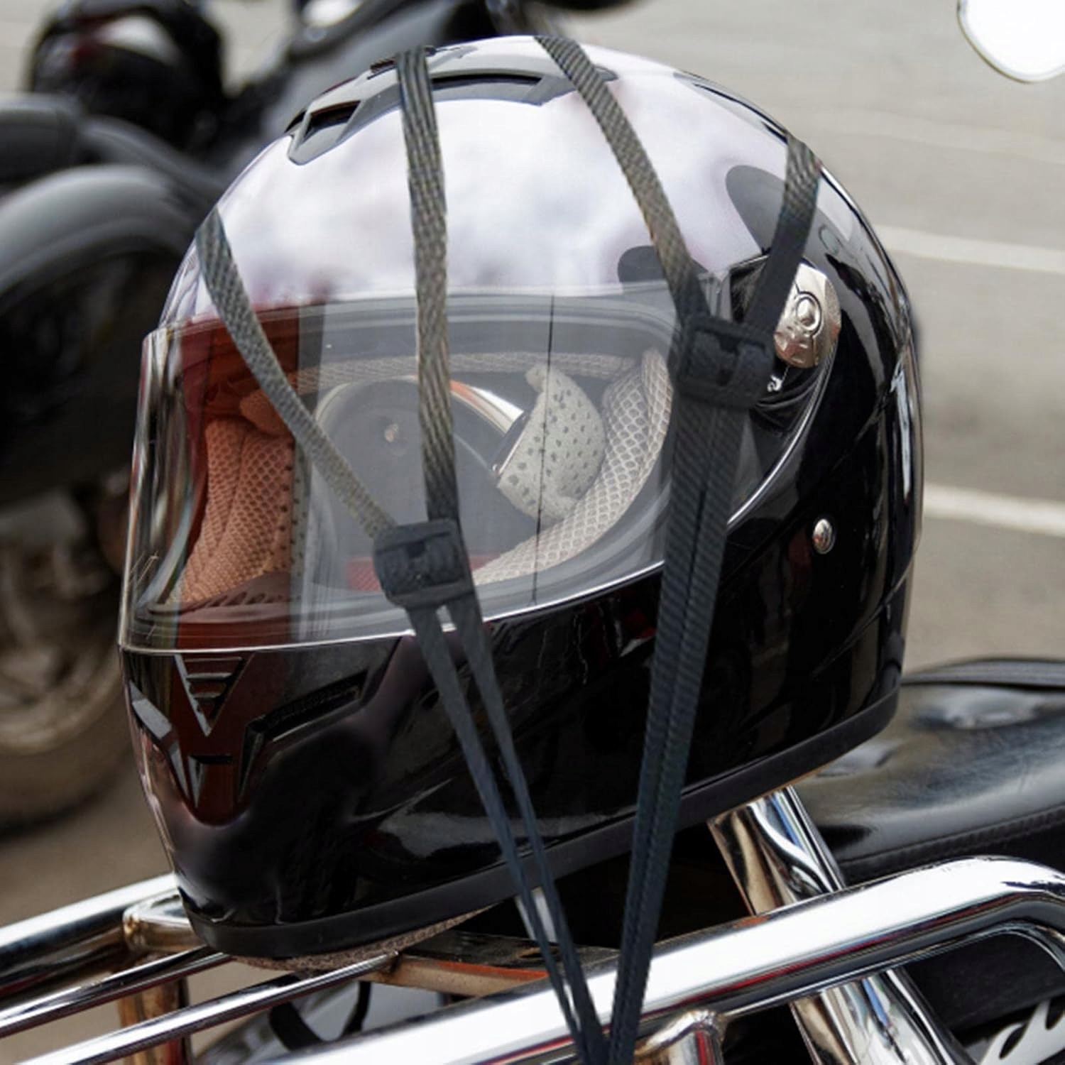 image-1815.jpeg Linka Guma Pasek Elastyczny Do Mocowania Bagażu Transportu Siatka Do Kasku