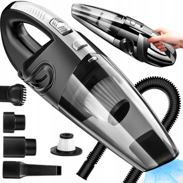 Odkurzacz Ręczny Samochodowy Bezprzewodowy Mocny Akumulatorowy + Końcówki