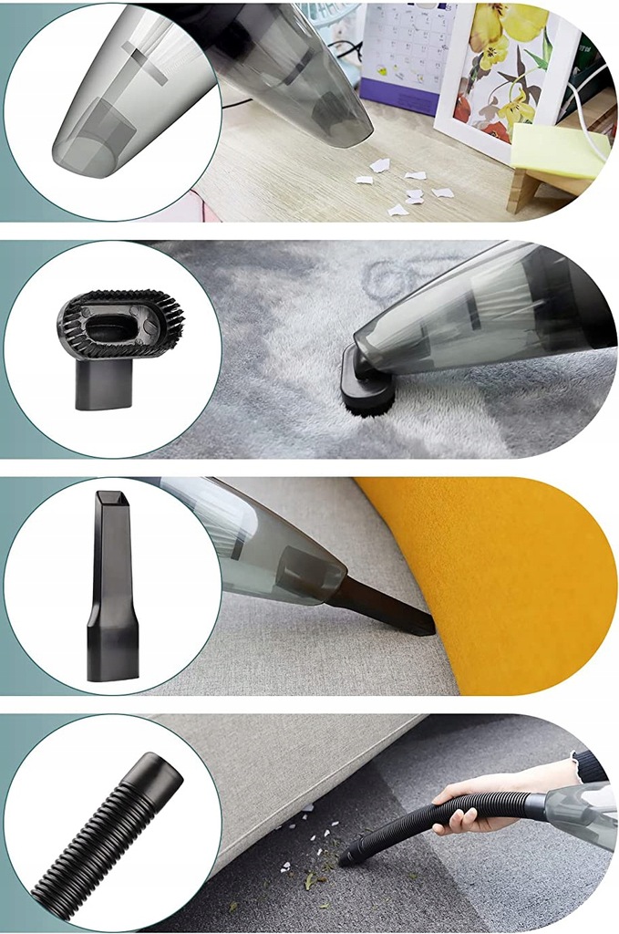 image-1851.jpeg Odkurzacz Ręczny Samochodowy Bezprzewodowy Mocny Akumulatorowy + Końcówki