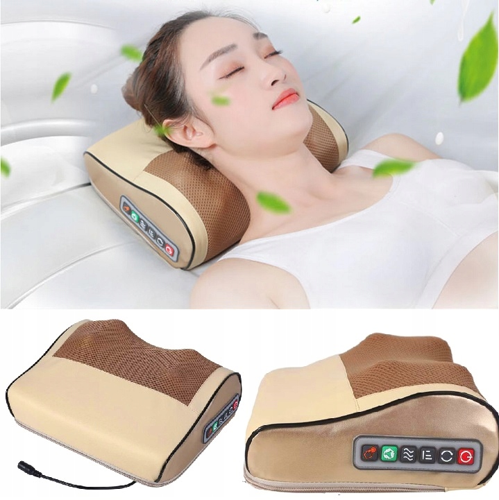 Masażer Grzejący Poduszka Shiatsu Masująca Pleców Kark Ciało Plecy Nogi