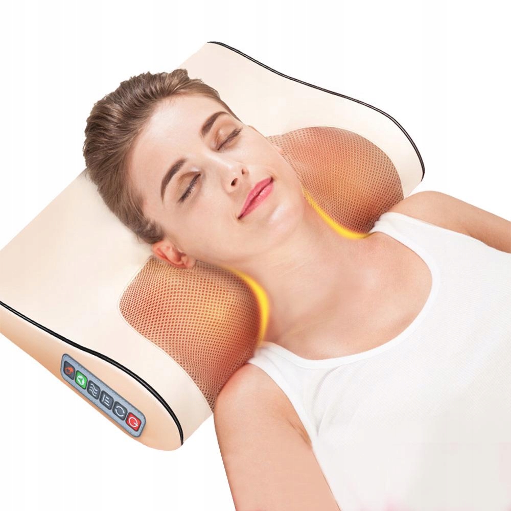 Masażer Grzejący Poduszka Shiatsu Masująca Pleców Kark Ciało Plecy Nogi