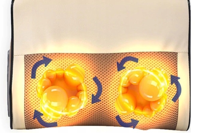 Masażer Grzejący Poduszka Shiatsu Masująca Pleców Kark Ciało Plecy Nogi