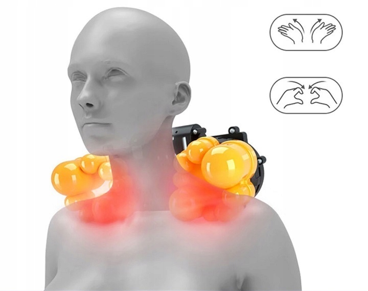 Masażer Grzejący Poduszka Shiatsu Masująca Pleców Kark Ciało Plecy Nogi