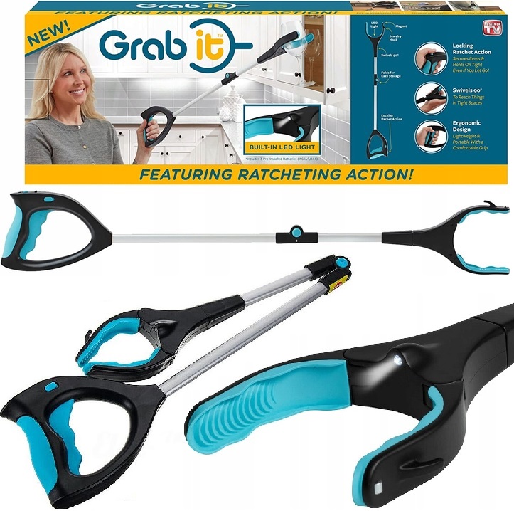 Chwytak Łapacz Pomocna Dłoń Do Podnoszenia Śmieci Liści Sprzątania Latarka