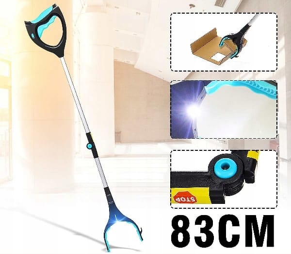 Chwytak Łapacz Pomocna Dłoń Do Podnoszenia Śmieci Liści Sprzątania Latarka