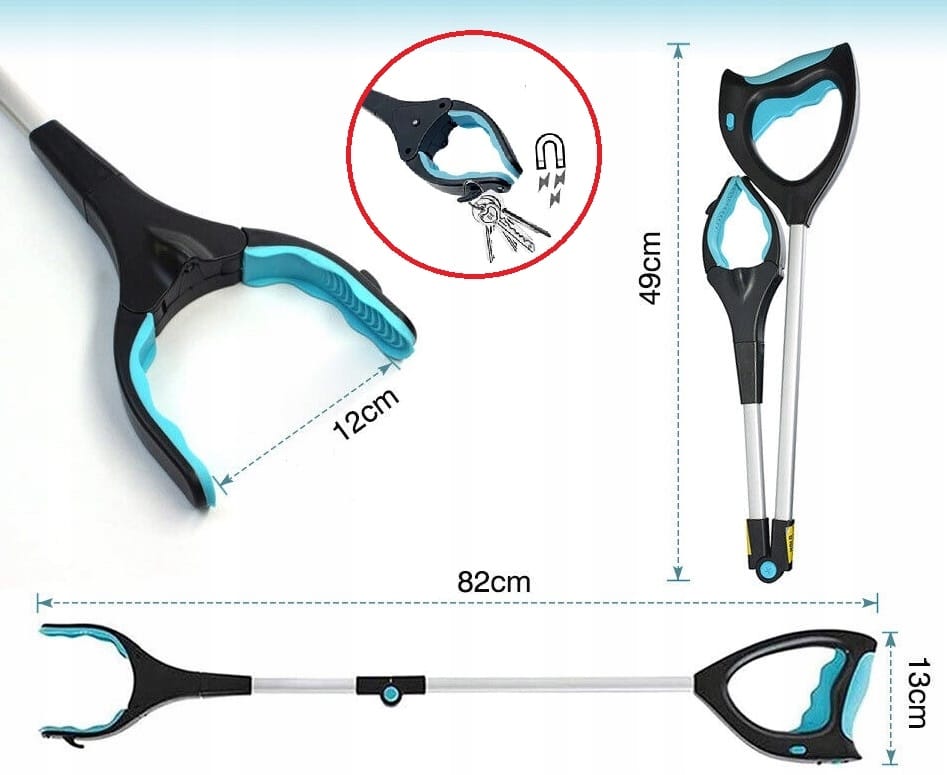 Chwytak Łapacz Pomocna Dłoń Do Podnoszenia Śmieci Liści Sprzątania Latarka