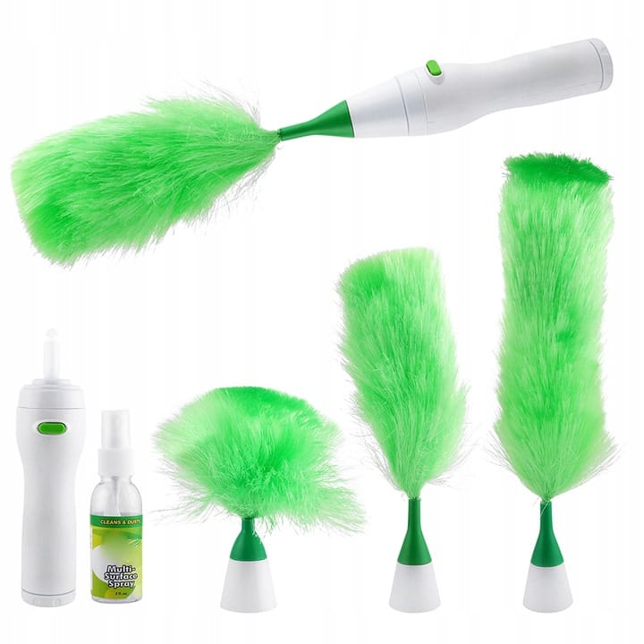 Elektryczna Szczotka Obrotowa Zmiotka Do Kurzu Brudu 3x Końcówki Na Baterie