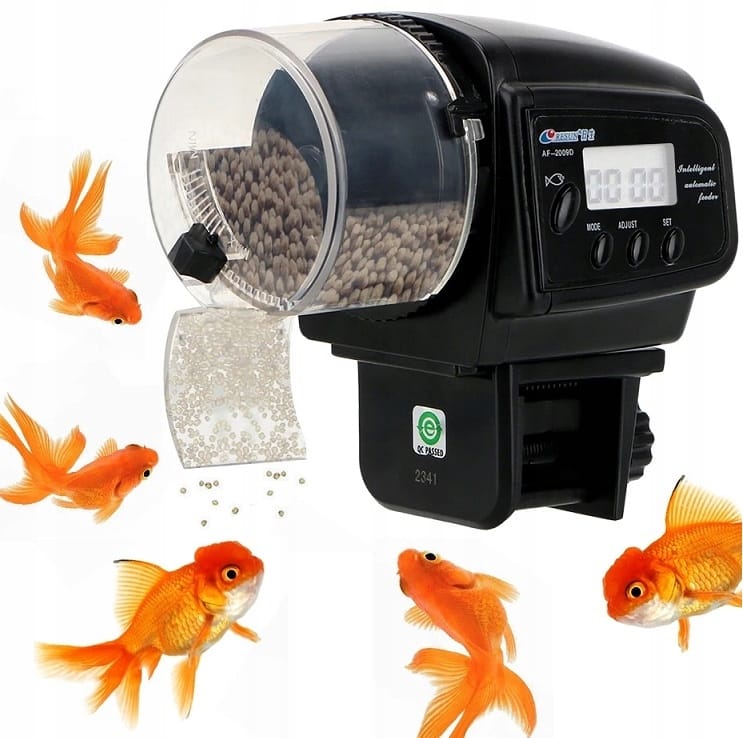 Karmnik Automatyczny Dla Ryb Rybek Podajnik Pokarmu Do Akwarium Lcd