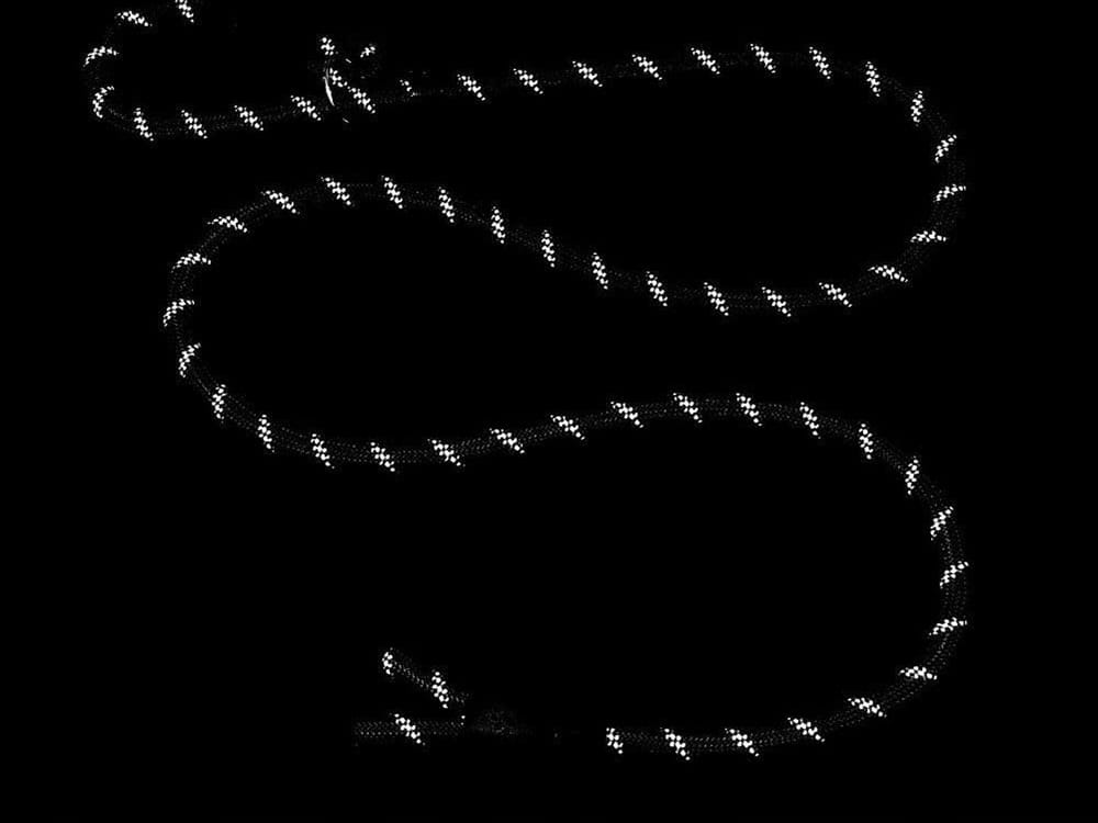 Smycz Dla Psa Krótka Linka Treningowa Gruba Karabińczyk 1,2m Czarna Odblask