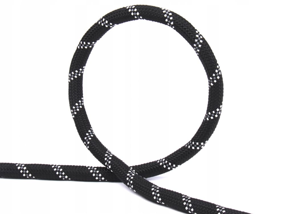 Smycz Dla Psa Krótka Linka Treningowa Gruba Karabińczyk 1,2m Czarna Odblask