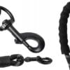 Smycz Dla Psa Krótka Linka Treningowa Gruba Karabińczyk 1,2m Czarna Odblask