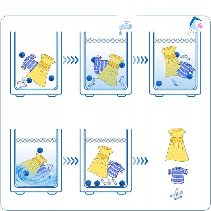 Kule Do Prania Pralki Zmiękczające Puchu Suszenia Piorące Piłki Kłaczki X4