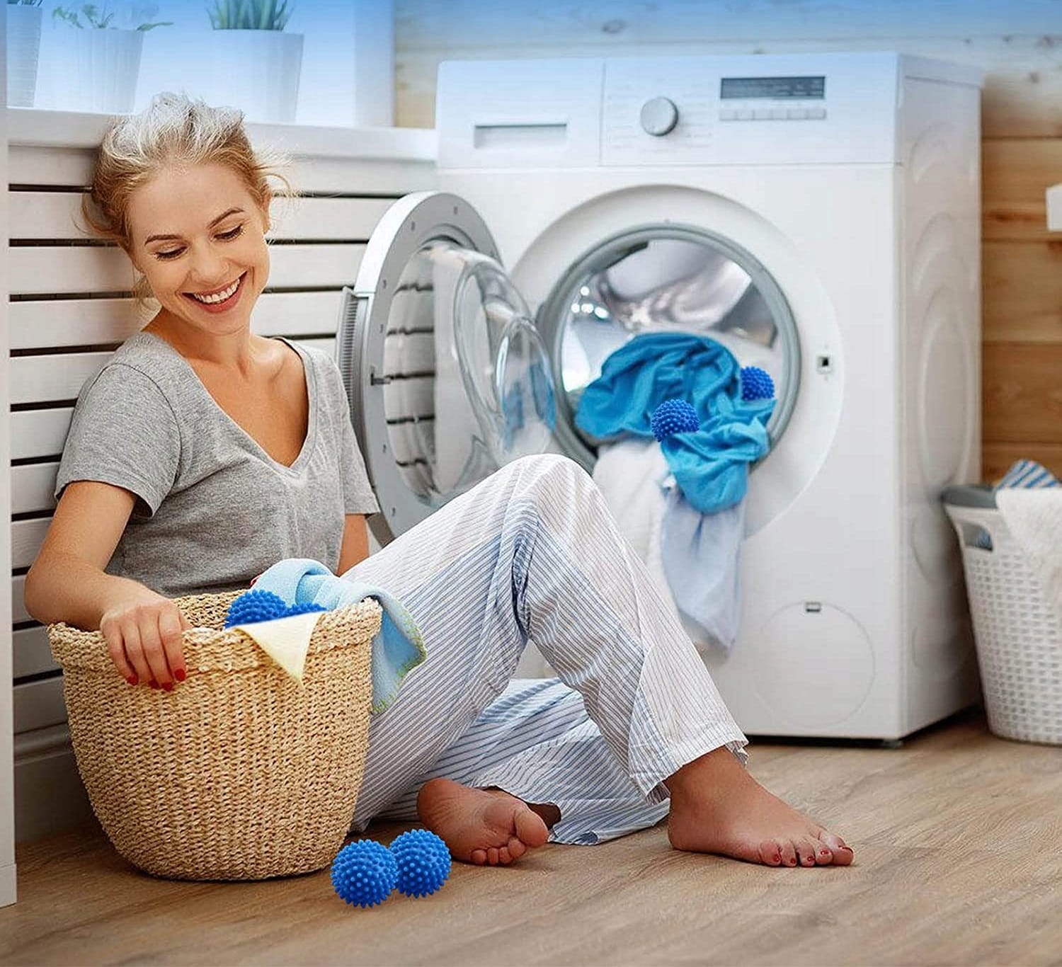 Kule Do Prania Pralki Zmiękczające Puchu Suszenia Piorące Piłki Kłaczki X4