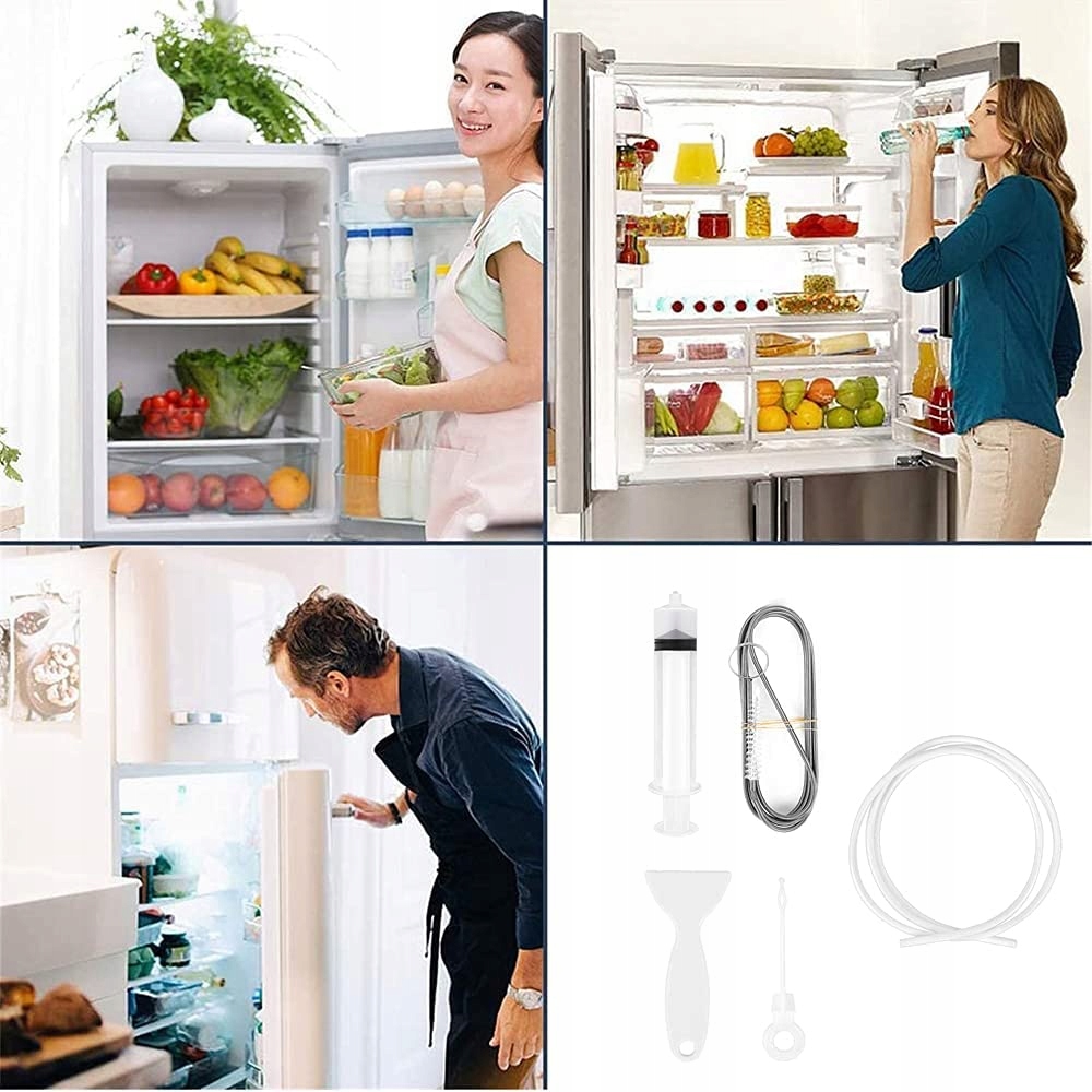 Zestaw Do Czyszczenia Lodówki Odpływu Na Lód Duża Strzykawka Szczoteczka