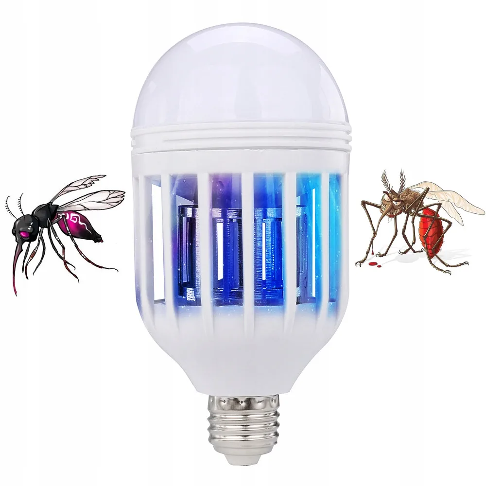 Lampa Żarówka Owadobójcza 2w1led Uv Komary 15w E27 Przeciw Owadom Insektom