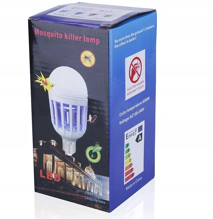 Lampa Żarówka Owadobójcza 2w1led Uv Komary 15w E27 Przeciw Owadom Insektom