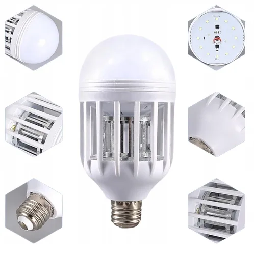 Lampa Żarówka Owadobójcza 2w1led Uv Komary 15w E27 Przeciw Owadom Insektom