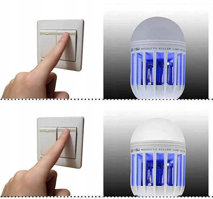 Lampa Żarówka Owadobójcza 2w1led Uv Komary 15w E27 Przeciw Owadom Insektom